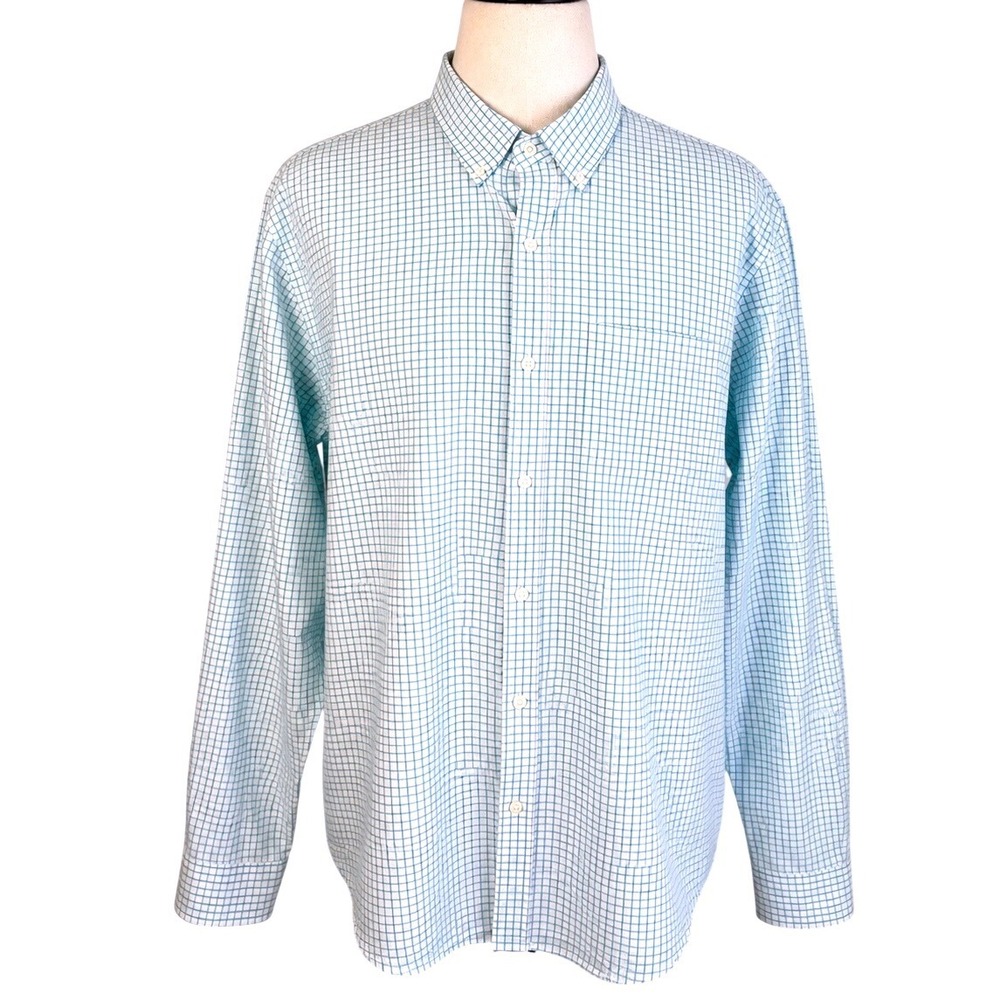 Old Navy Mens The Classic Shirt Regular Fit Blue White Windowpane Check XXL